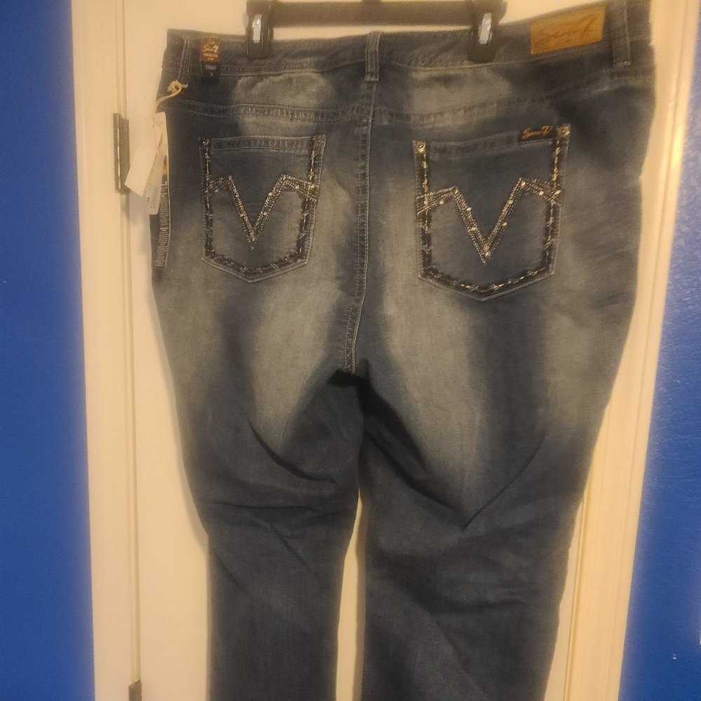 Seven7 Straight Jeans Plus 24W Bling